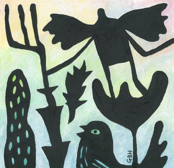 Image of Mothman in Fairyland - original painting